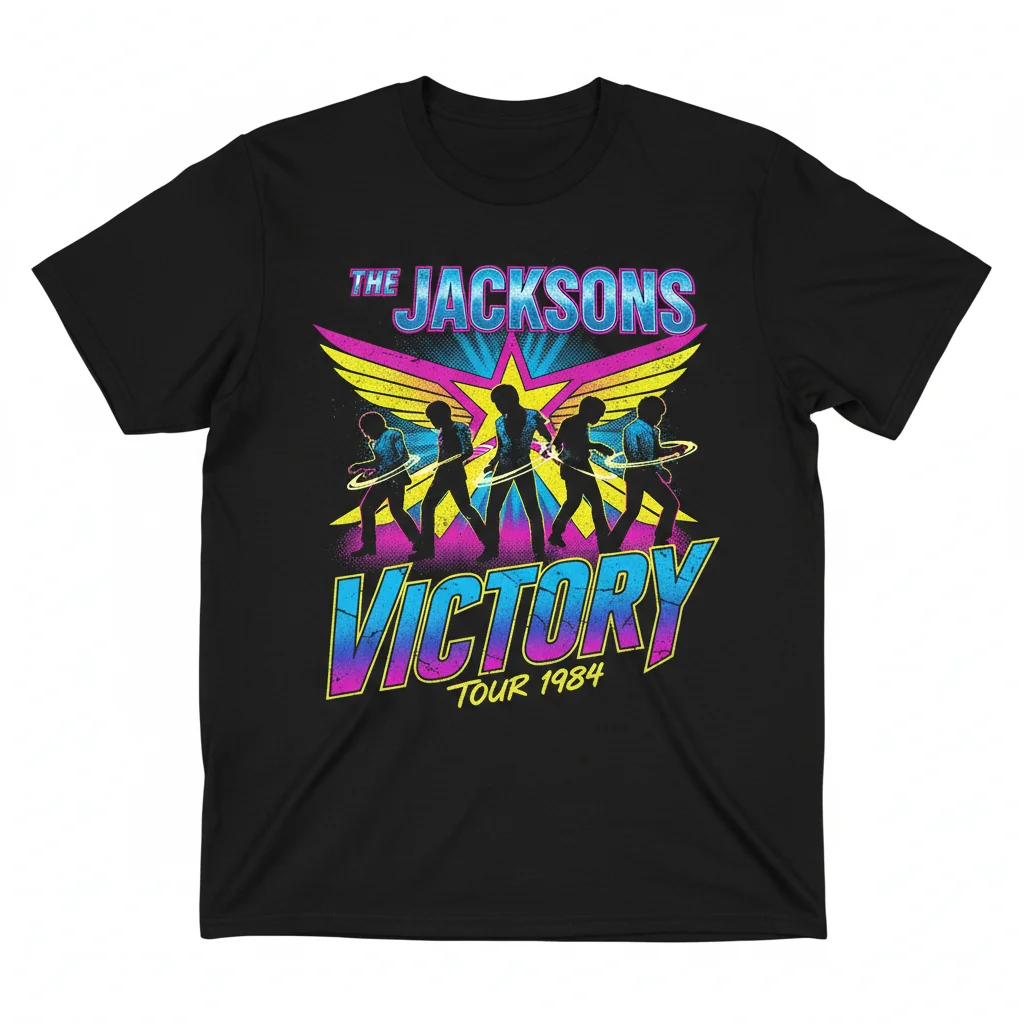 The Jacksons Victory Tour Essential T-Shirt - Premium Cotton, Iconic Pop Music Merch