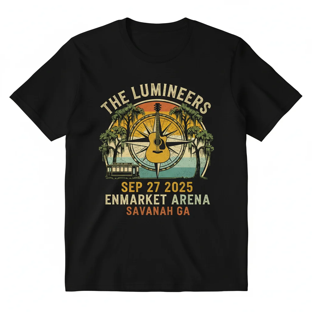 The Lumineers Savannah GA Enmarket Arena 2025 Concert Shirt – Durable & Eco-Friendly