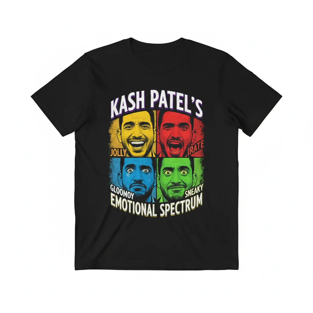 The Many Moods of Kash Patel Faces T-Shirt – Unique Artistic Apparel