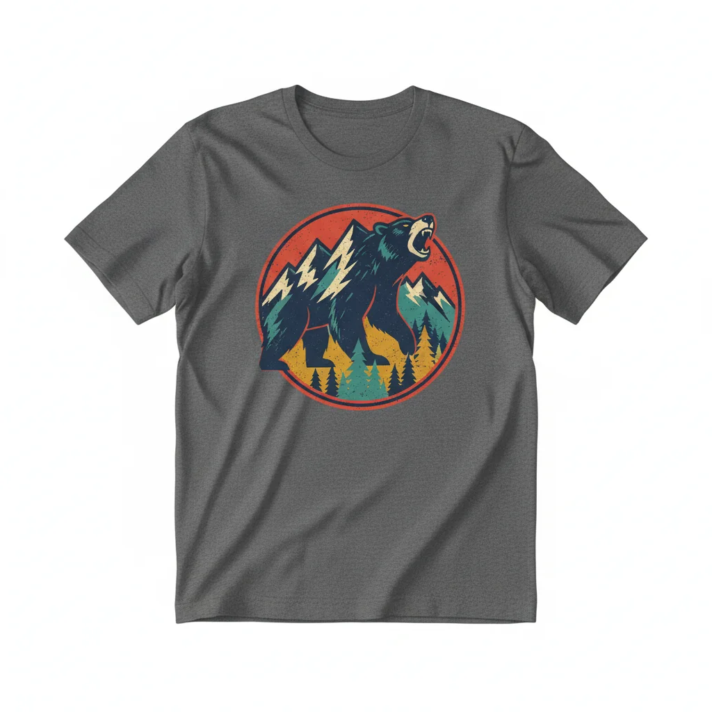 The Mountain Bear T-Shirt | Durable, Pre-Shrunk & Fade-Resistant Print