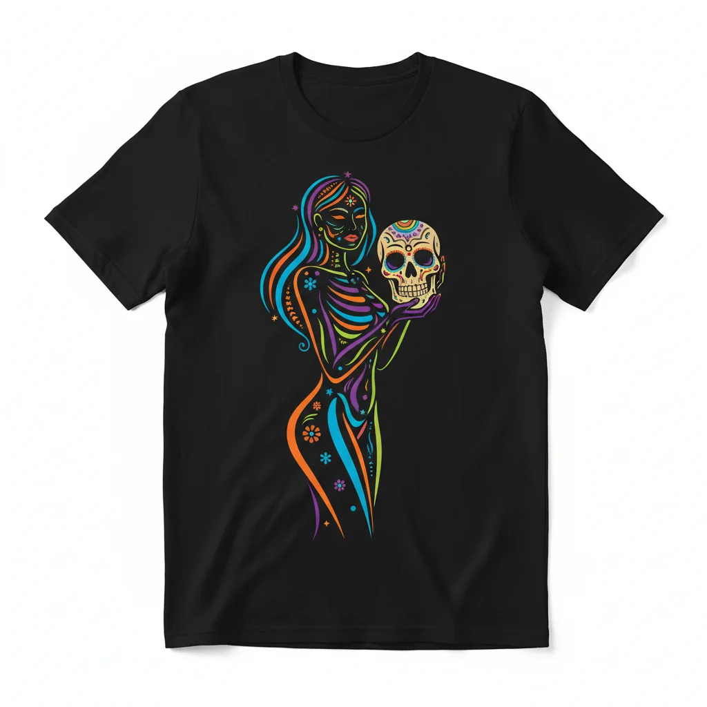 La Muerte Unveiled: Premium Art T-Shirt 1 La Muerte Unveiled: Premium Art T-Shirt