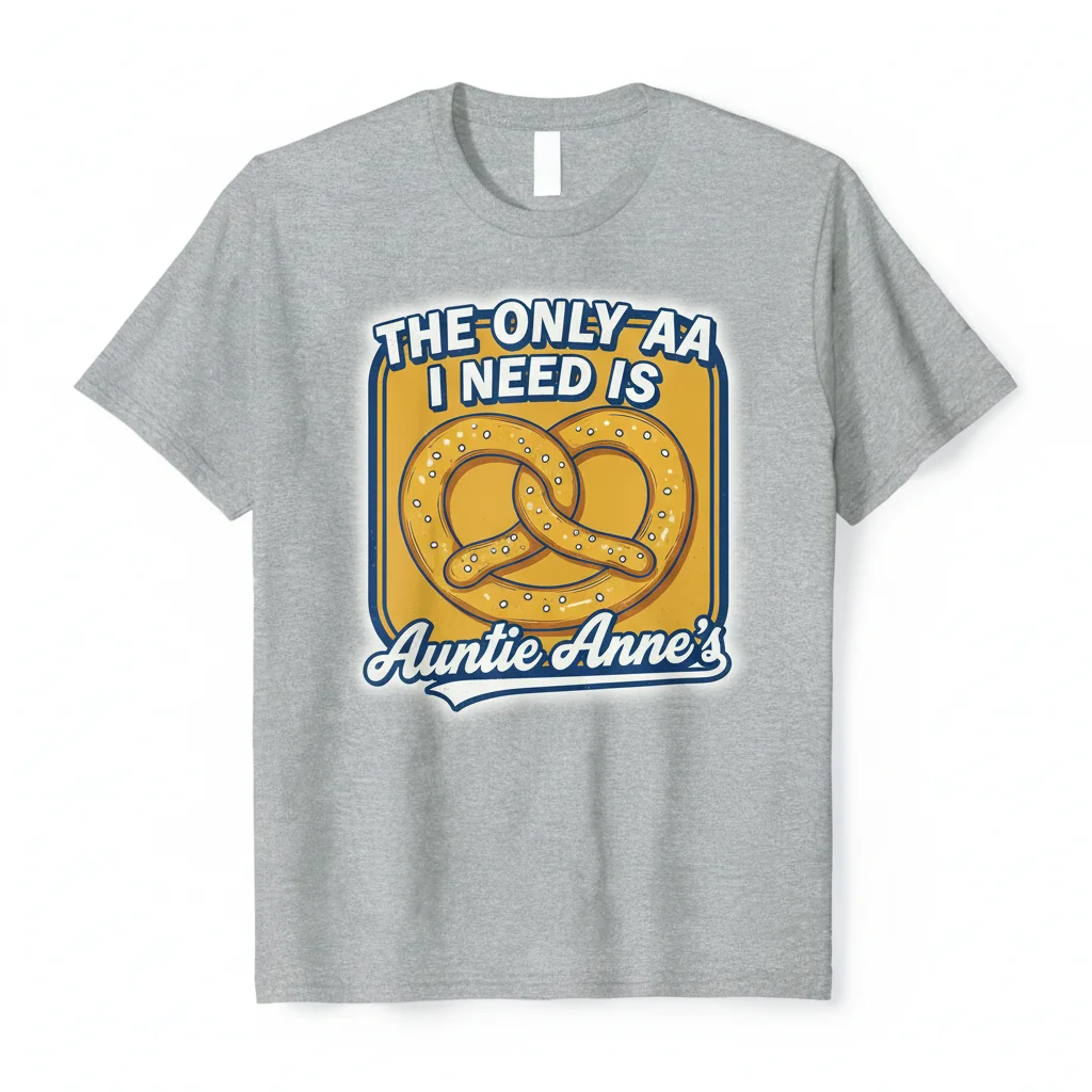 Auntie Anne's Pretzel Logo T-Shirt - Funny AA Meeting Tee - Soft Cotton Casual Top