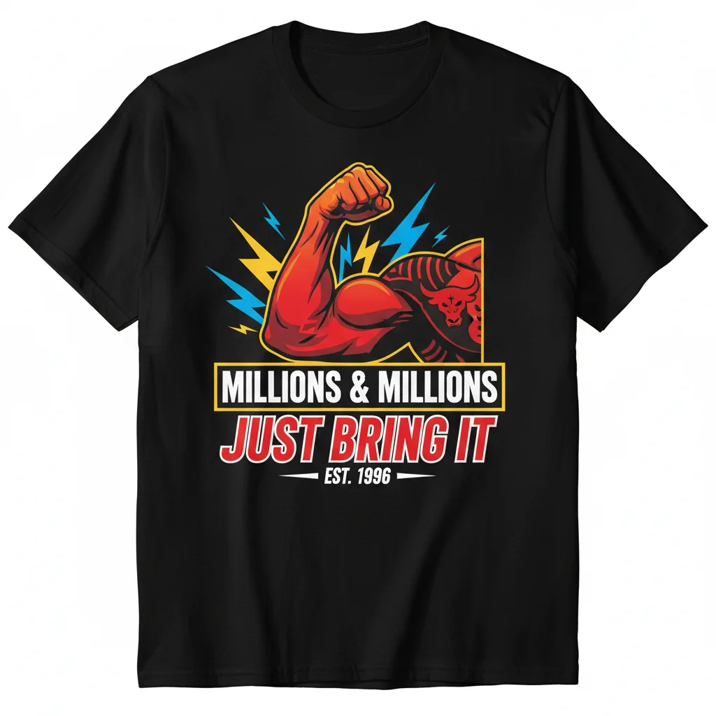 The Rock "Just Bring It" WWE T-Shirt | Millions and Millions Wrestling Fan Tee