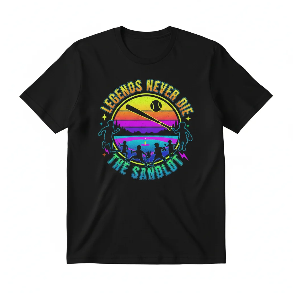 The Sandlot Legends Never Die Premium T-Shirt – Classic Baseball Movie Fan Tee