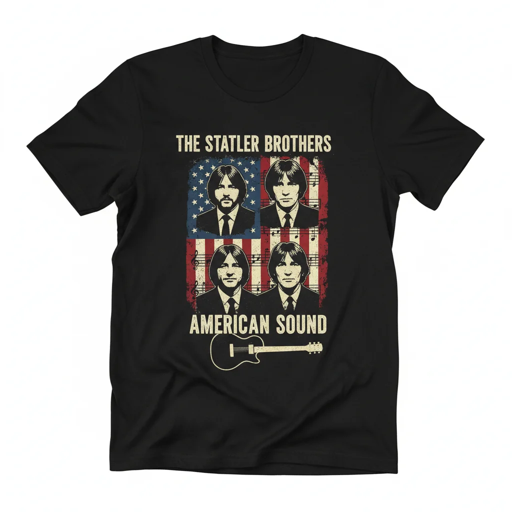The Statler Brothers American Flag Art Tee | Vintage-Inspired Country Music Shirt