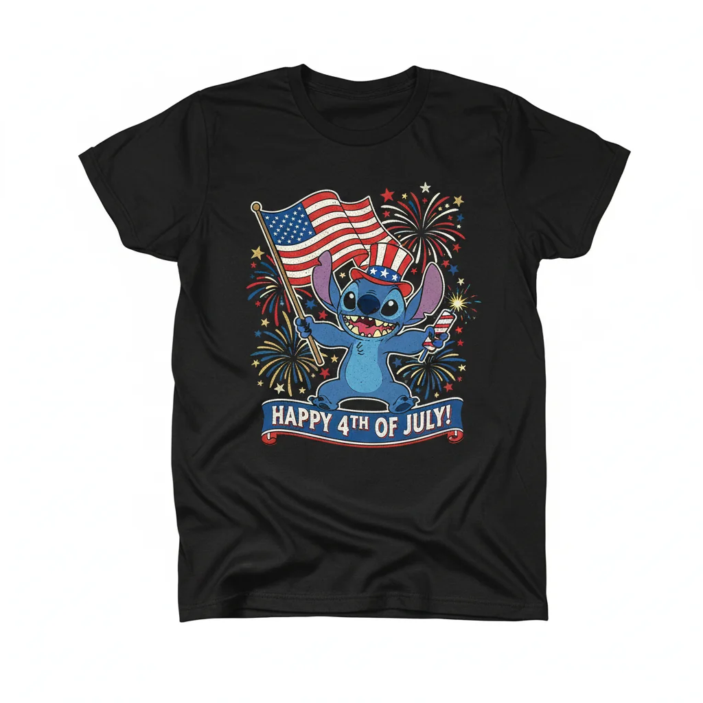 Stitch's Patriotic Spark: A 4th of July Celebration Tee