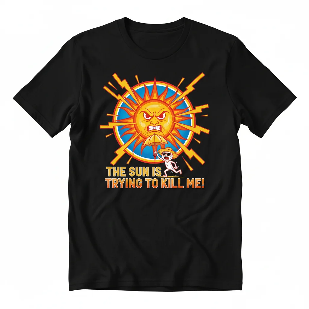 The Sun is Trying to Kill Me! Durable, Pre-Shrunk Essential T-Shirt