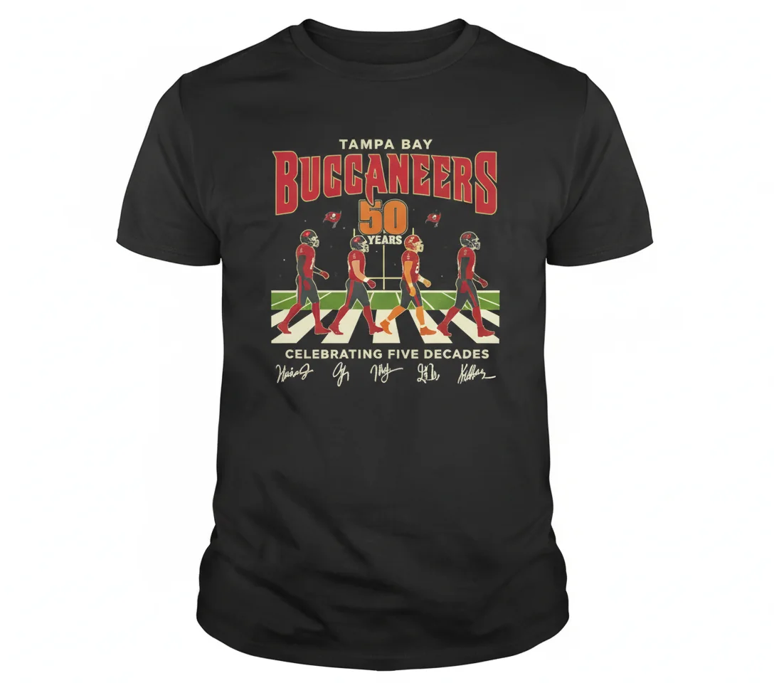 Tampa Bay Buccaneers 50th Anniversary Abbey Road Signature T-Shirt