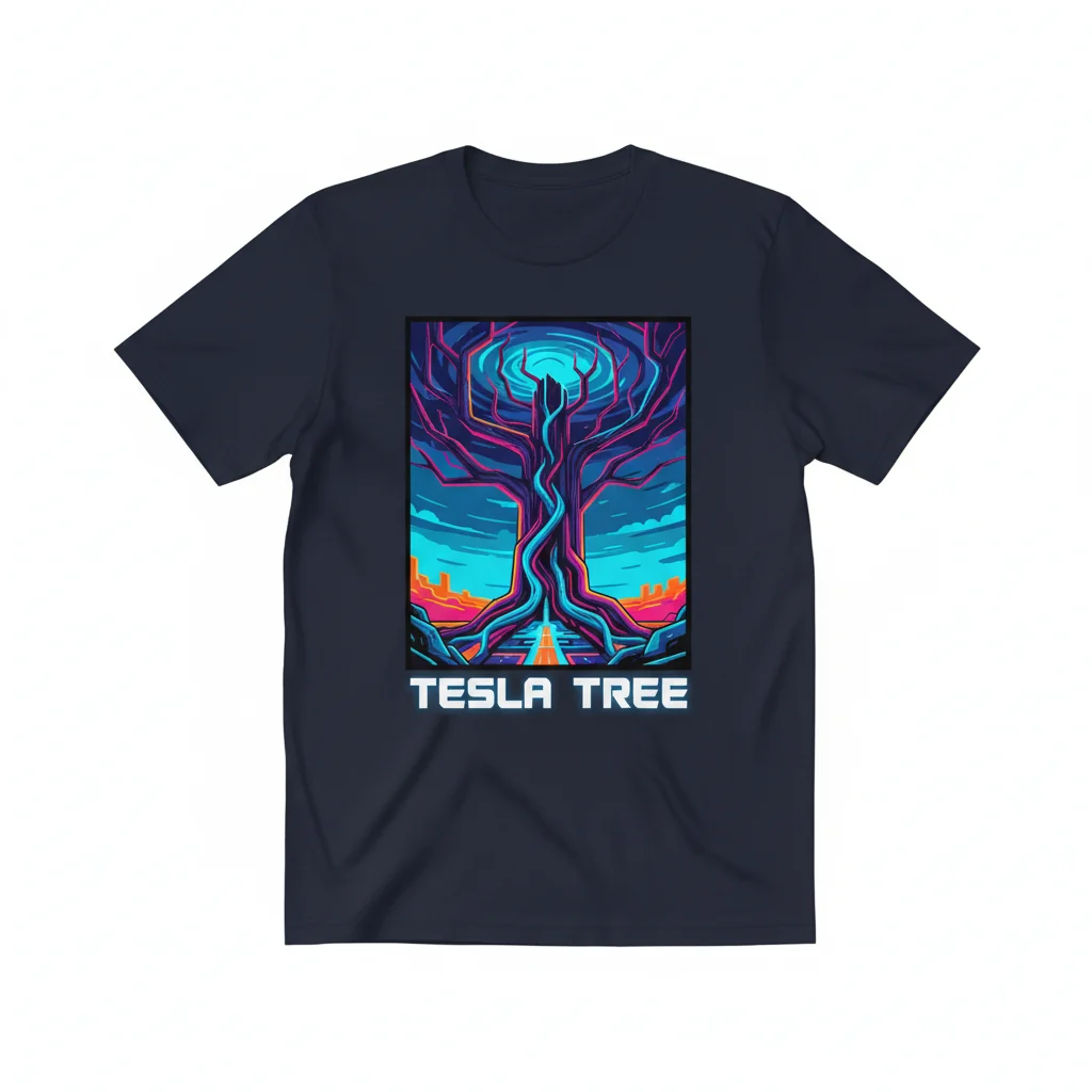 Tesla Tree from Hyperion Cantos – Premium Durable T-Shirt for Sci-Fi Fans