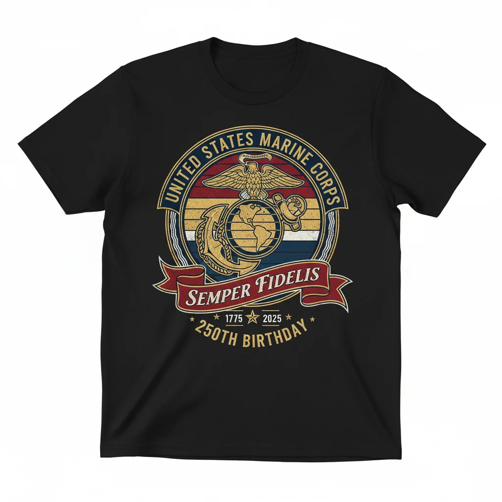 US Marine Corps 250th Birthday Semper Fidelis Premium Tee – Built to Last