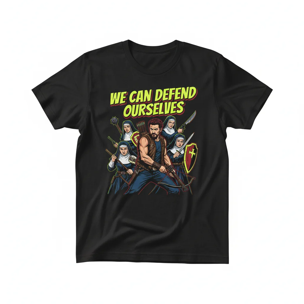 The Walking Dead Daryl Dixon Fighting Nuns "We Can Defend Ourselves" Premium Tee