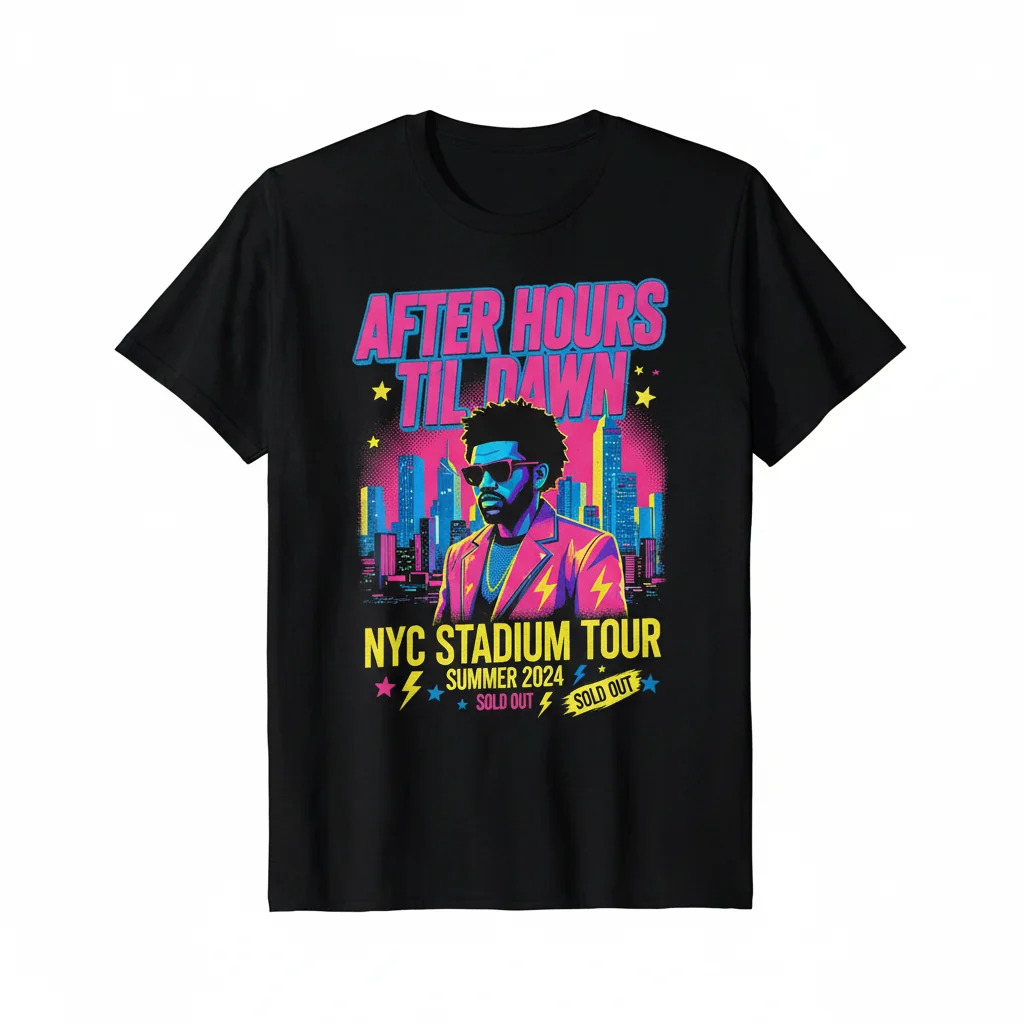 The Weeknd After Hours Til Dawn NYC Stadium Tour T-Shirt - Official Concert Merch