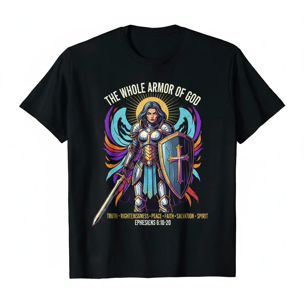 Camiseta Esencial "La Armadura Completa de Dios - Efesios - Guerrera Cristiana"