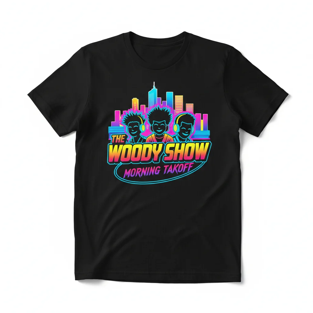 The Woody Show Shirt | Official Radio Fan Merch Graphic Tee | Unisex 100% Cotton T-Shirt