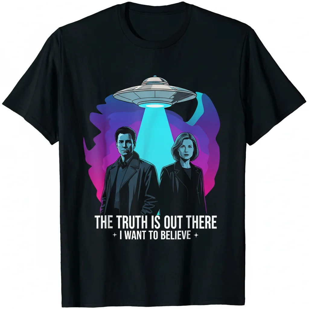 Durable X-Files Mulder & Scully Fan Tee – Fade-Resistant & Comfortable