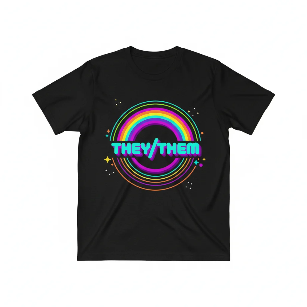 They/Them Retro: Expressive Essential T-Shirt