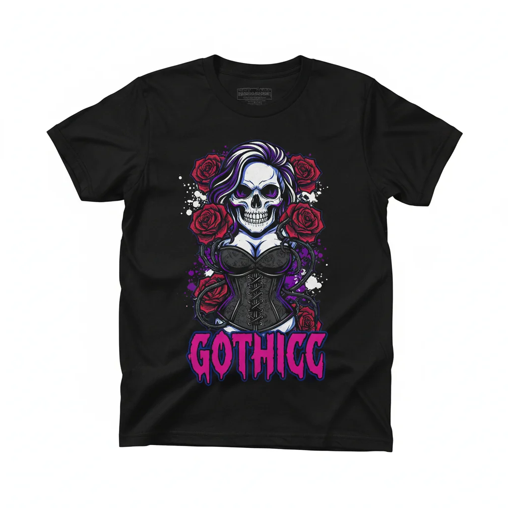 Thicc Goth Girl Aesthetic – Embrace Your Curvy Gothic Beauty Essential T-Shirt
