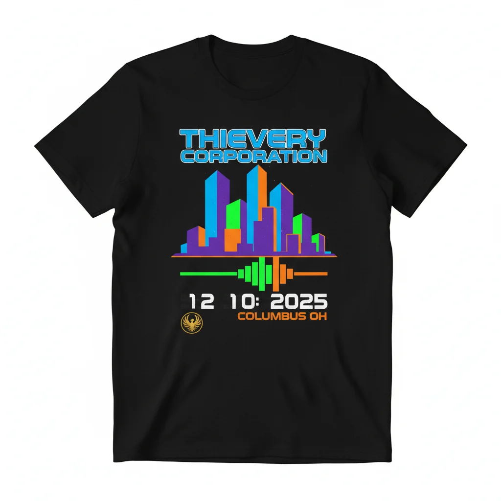 Thievery Corporation Columbus OH Concert Art Premium Tee