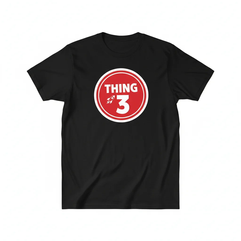 thing three Emblem Red Essential T-Shirt - Premium Cotton Tee