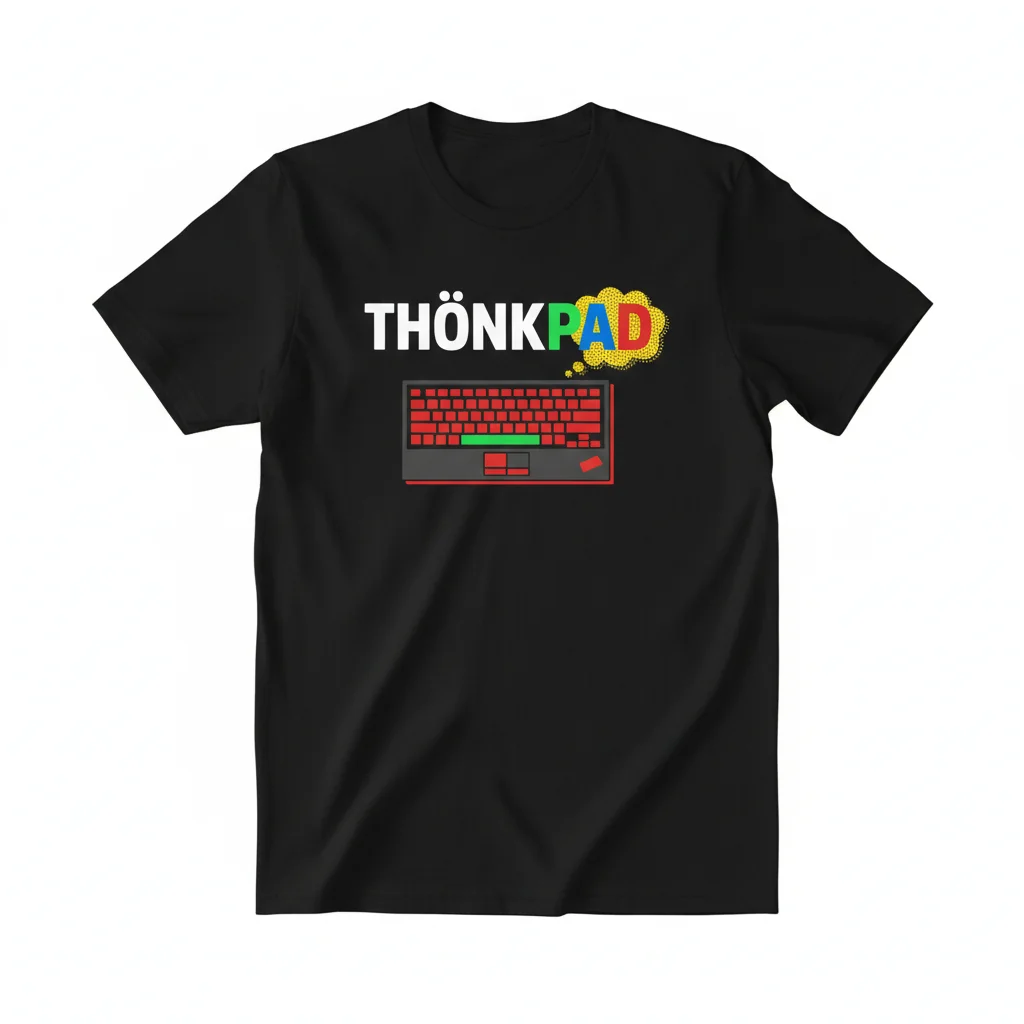 ThinkPad ThonkPad Black Lettering Essential T-Shirt - Premium Cotton, Unisex Fit