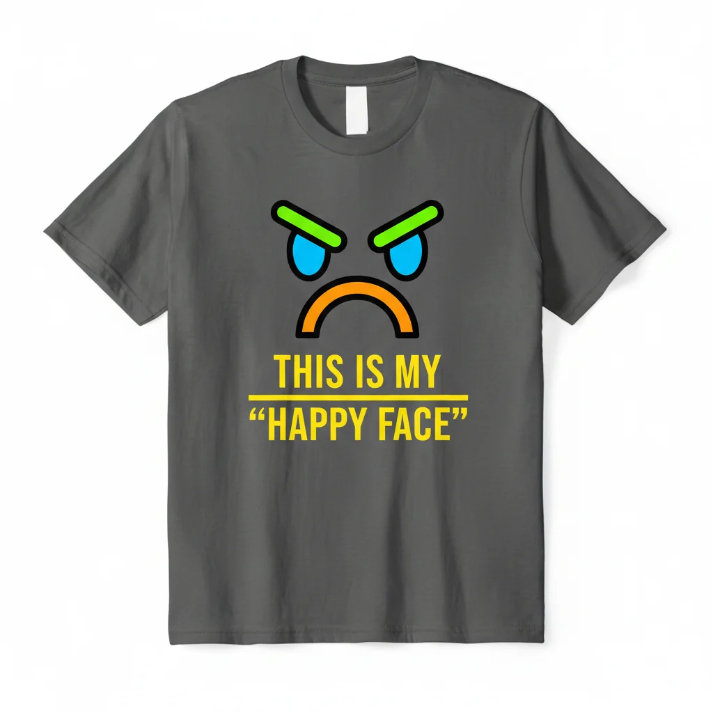 Durable & Fade-Resistant "This IS My Happy Face" Essential T-Shirt – Perfect Fit, Vibrant Print