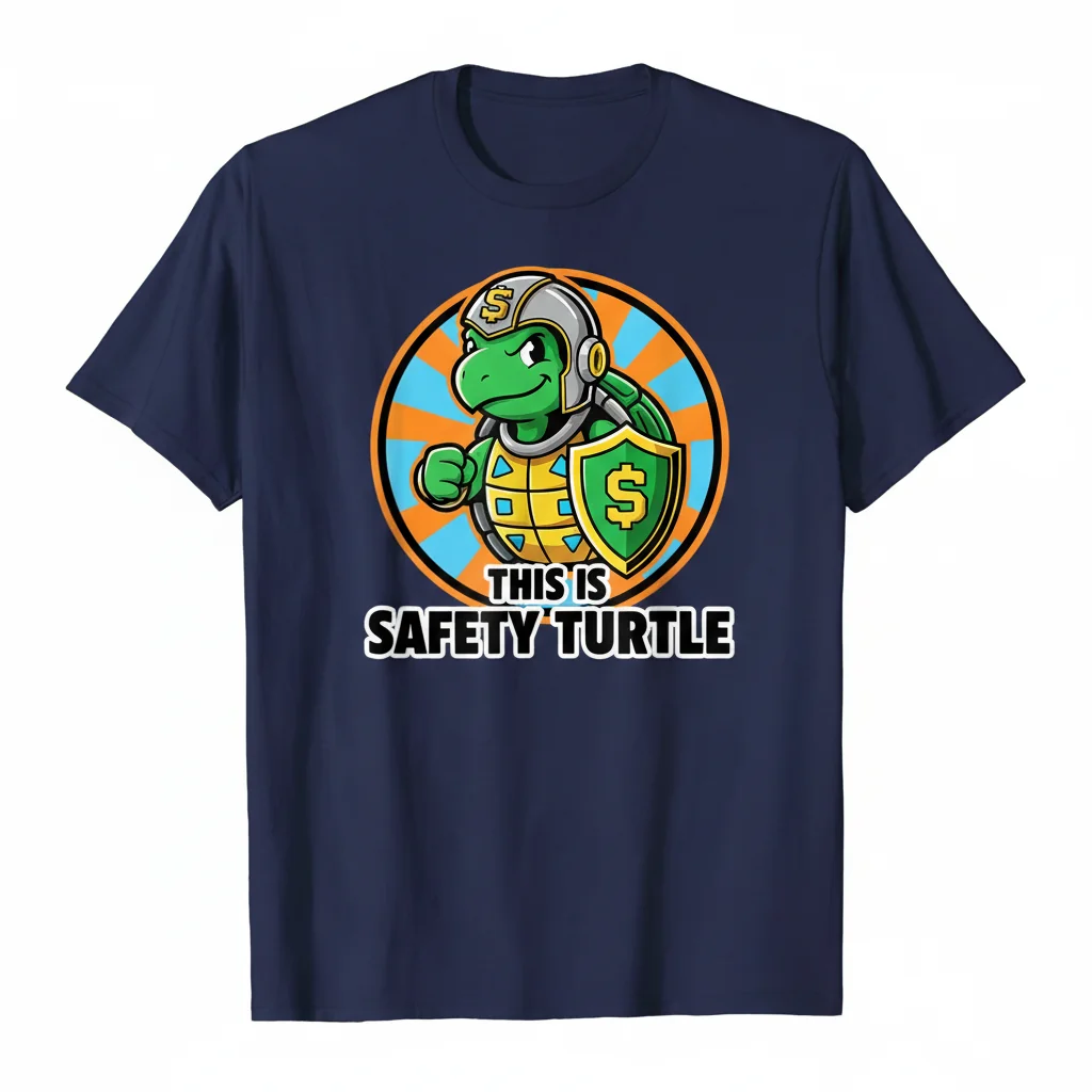 Safety Turtle Black Letters Essential T-Shirt - Premium Cotton Tee