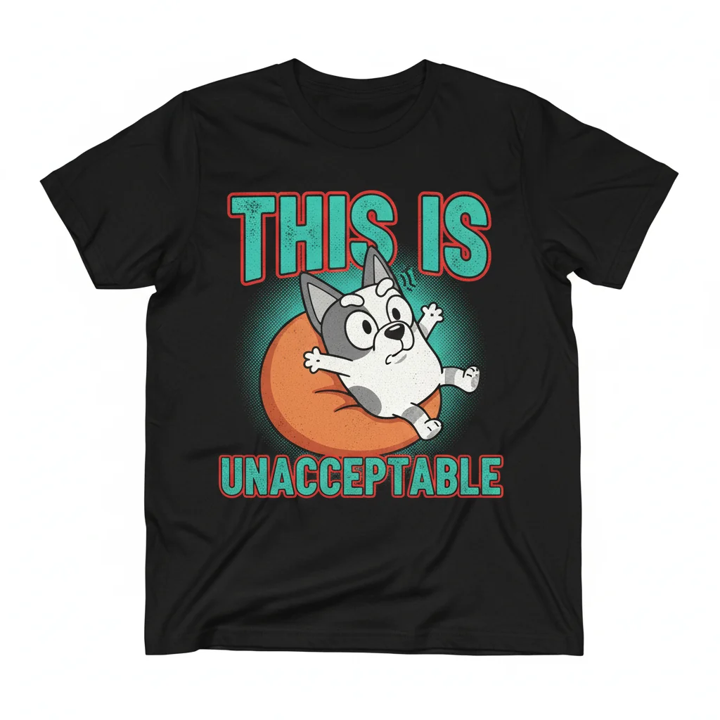 Bluey Family "This Is Unacceptable" Muffin T-Shirt - Cute & Funny Cartoon Tee
