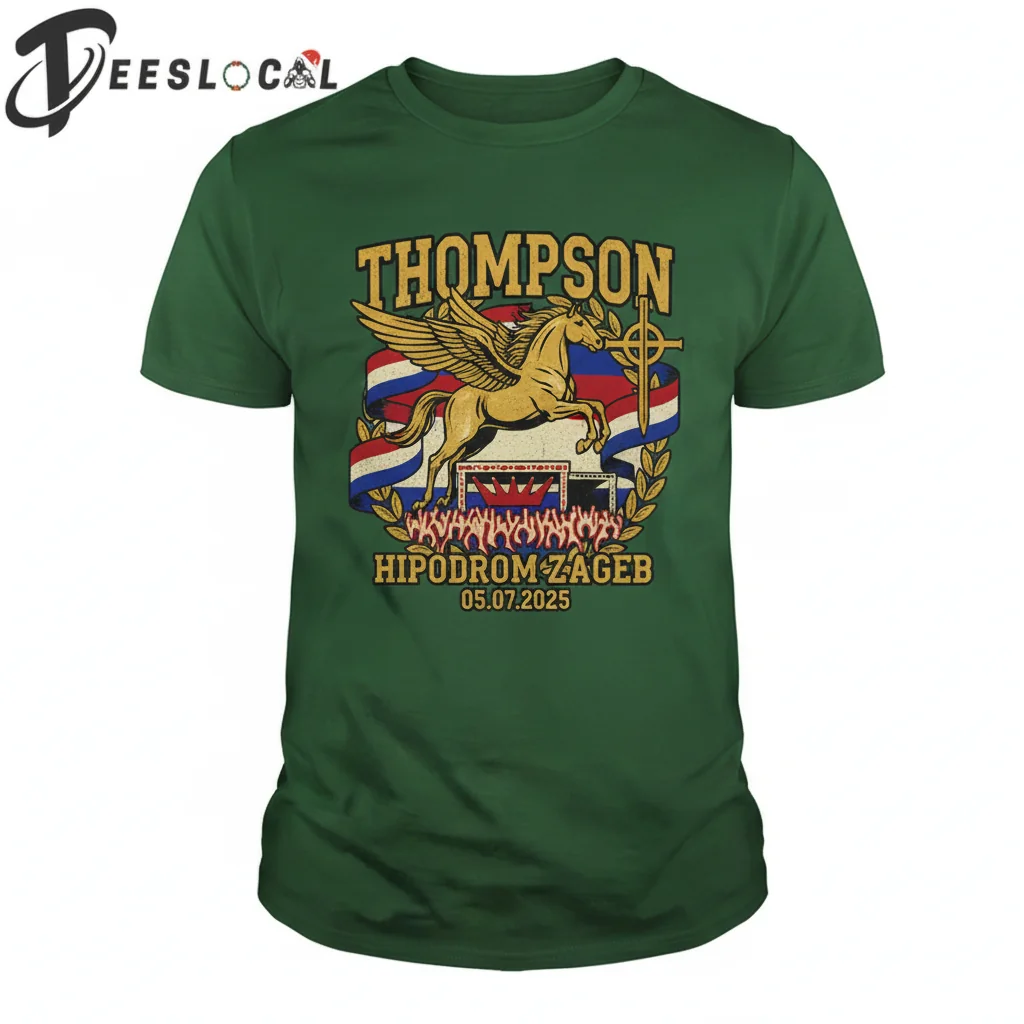 Thompson Hipodrom Zagreb Gold Croatia Flag T-Shirt - Unisex Comfort Tee