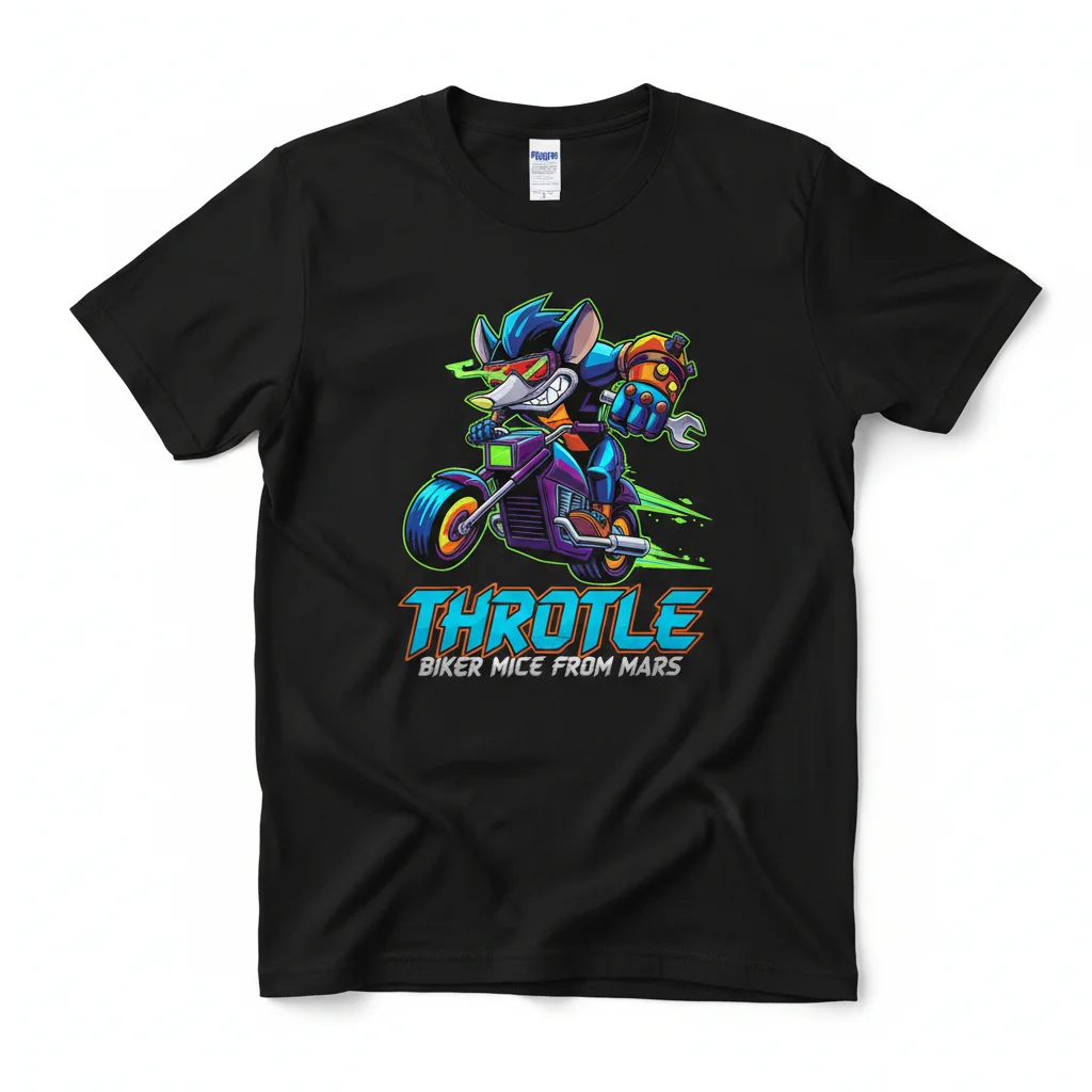 Throttle Biker Mice From Mars T-Shirt | Retro 90s Cartoon Graphic Tee