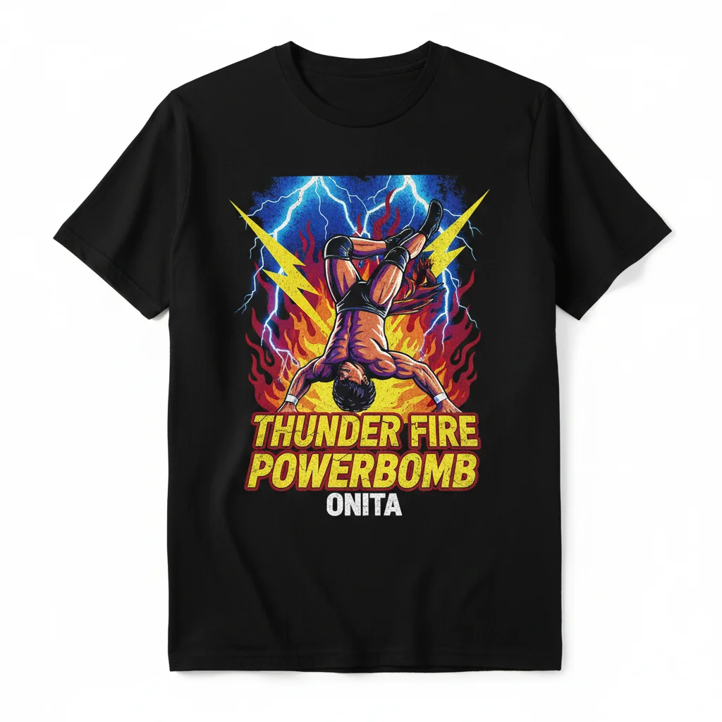THUNDER FIRE POWERBOMB - ONITA Essential T-Shirt: Durability Meets Iconic Style
