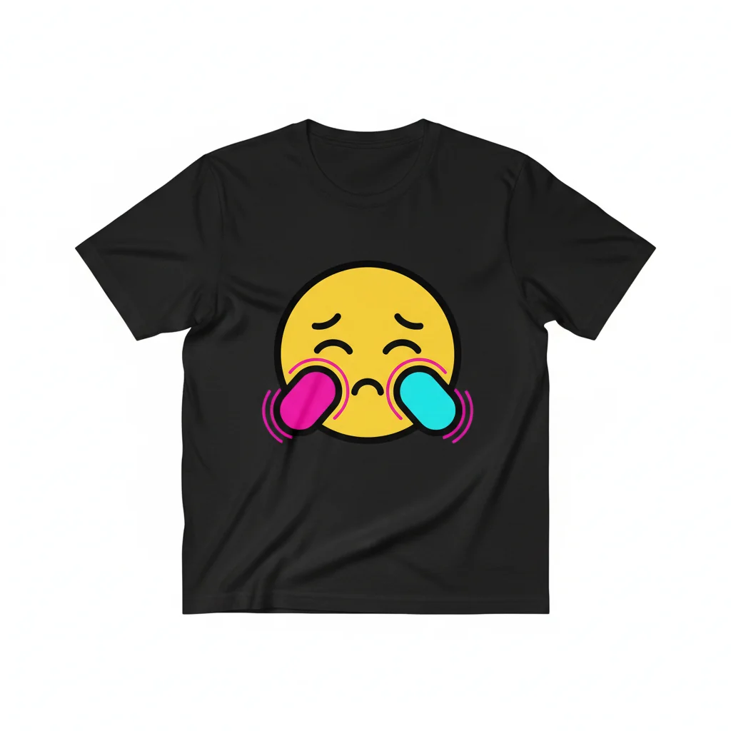 TikTok Shy Emoji Essential T-Shirt - Premium Ring-Spun Cotton Tee