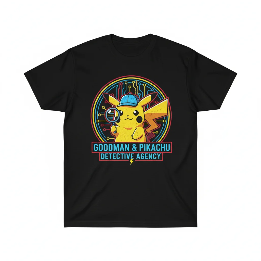 Tim Goodman Detective Pikachu Essential T-Shirt – Pop Culture Apparel