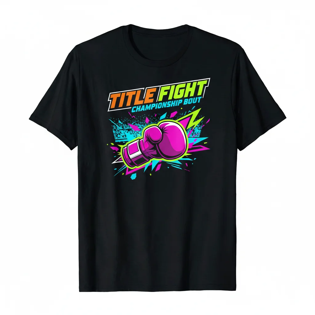 Title Fight Tee - Black | Men's Heavyweight S