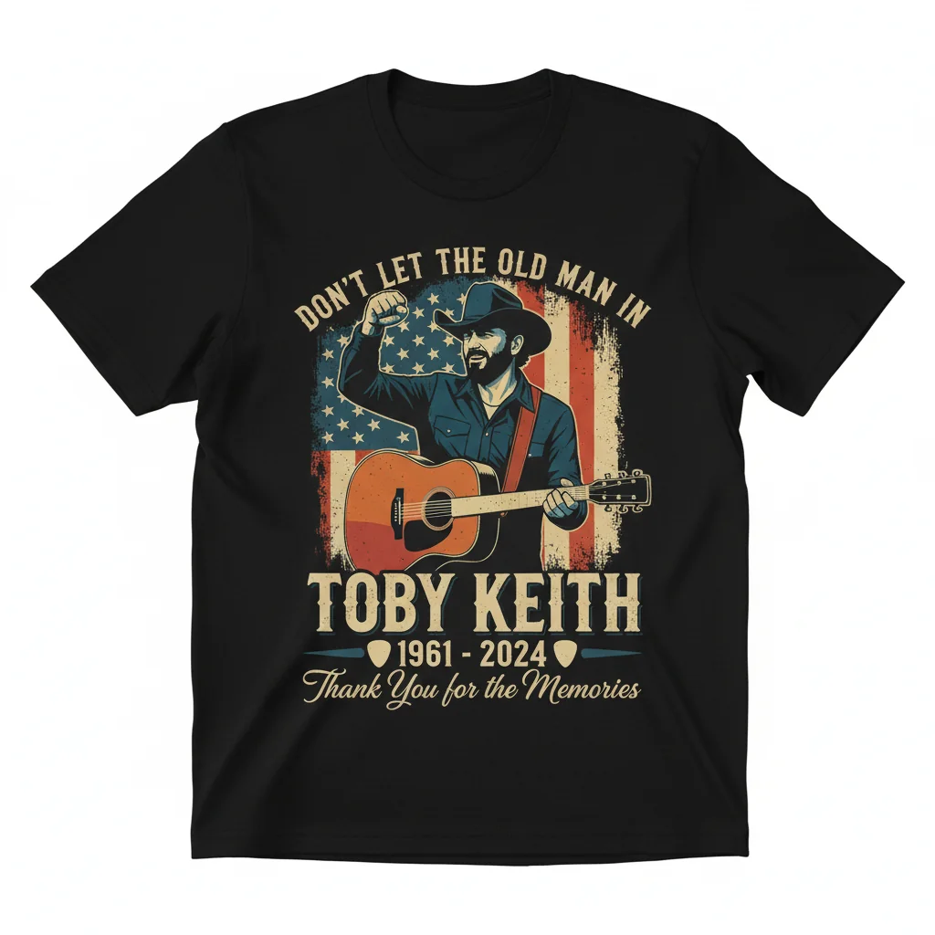 Toby Keith Tribute Tee: Don't Let The Old Man In (1961-2024)