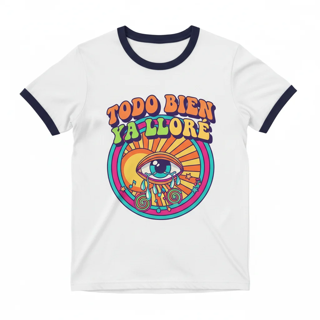 Camiseta Ringer "Todo Bien Ya Lloré" | Arte Retro y Confort Unisex