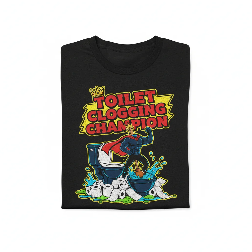Funny Toilet Clogging Champion Shirt | Humorous Novelty Tee 1 Funny Toilet Clogging Champion Shirt | Humorous Novelty Tee