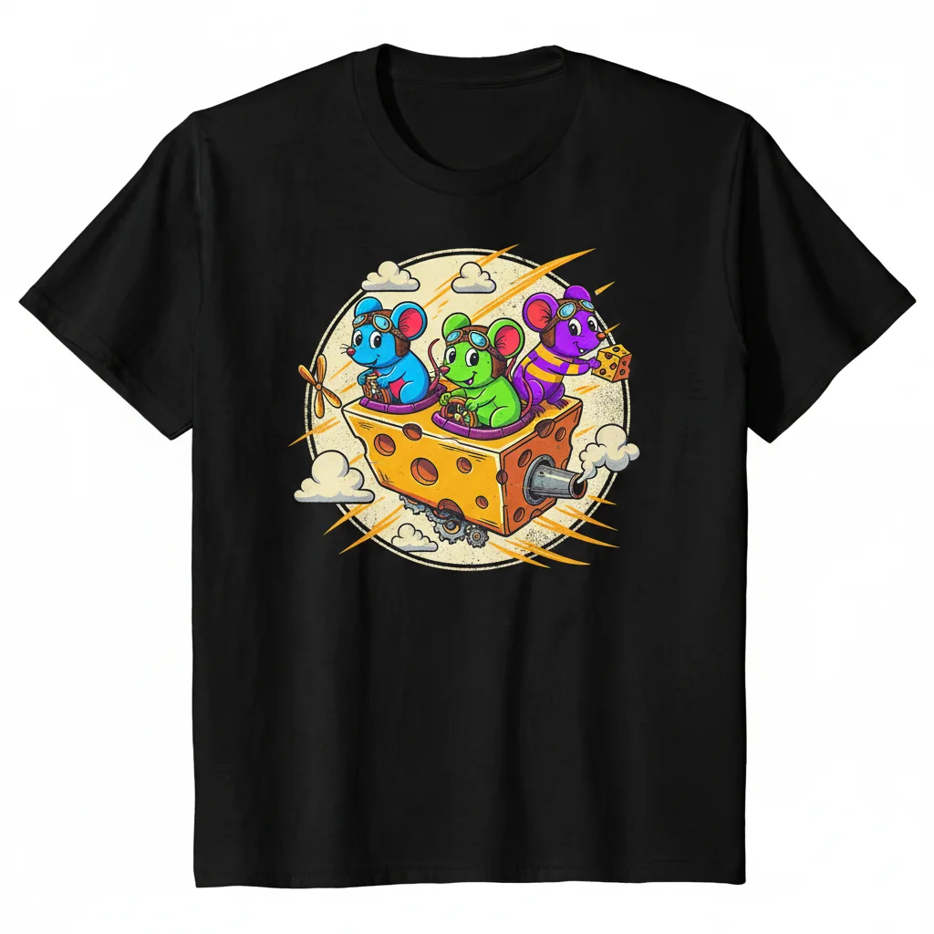 Toon Mice on Cheese Essential T-Shirt – Whimsical & Comfy Tee
