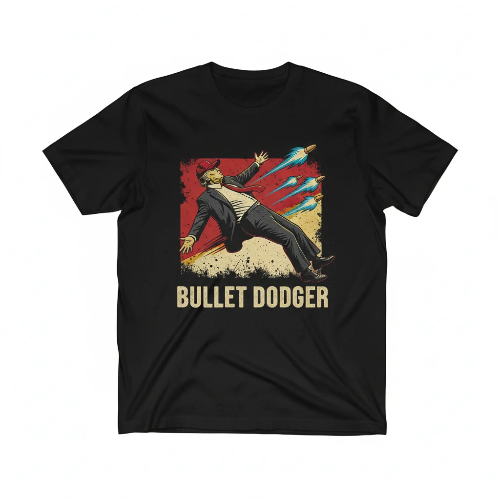 Top Dodging a Bullet Donald Trump Shooting Shirt – Bold Political Statement Tee
