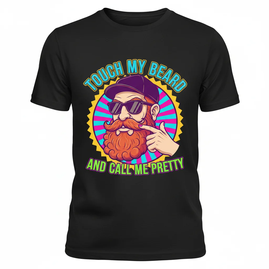 Touch My Beard And Call Me Pretty Design Essential T-Shirt - Funny Slogan Tee