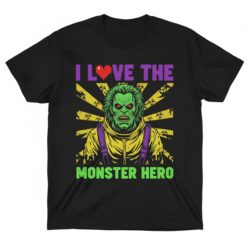 Toxic Avenger 'I Love The Monster Hero' Essential T-Shirt - Cult Classic Fan Apparel