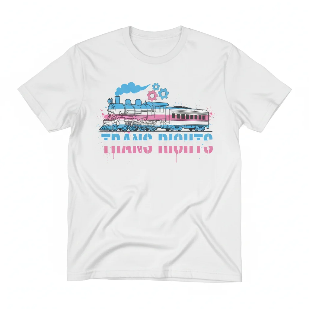 Transgender Rights Train Flag Essential T-Shirt - Premium Cotton Tee