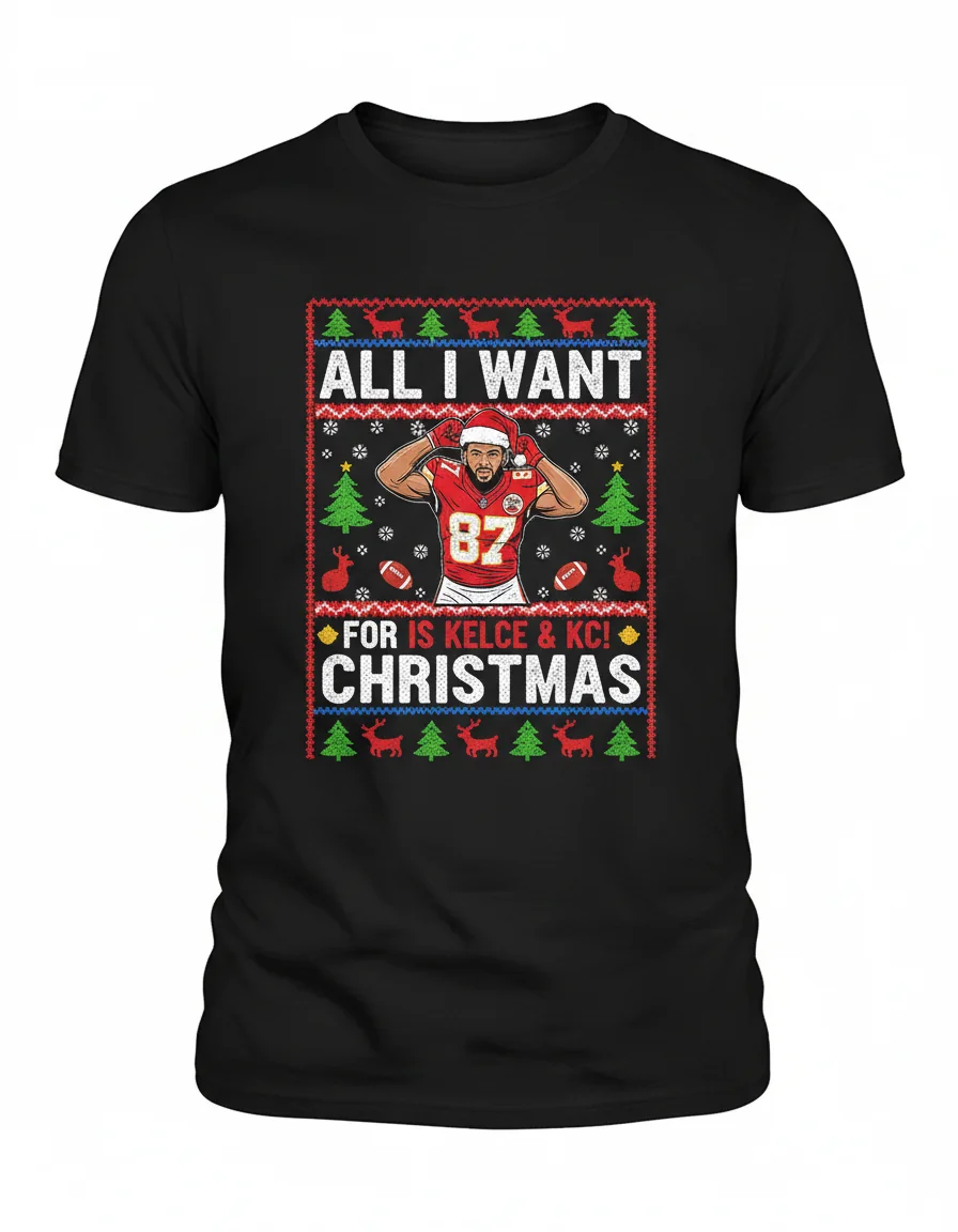 Travis Kelce Kansas City Chiefs Christmas Ugly Sweater