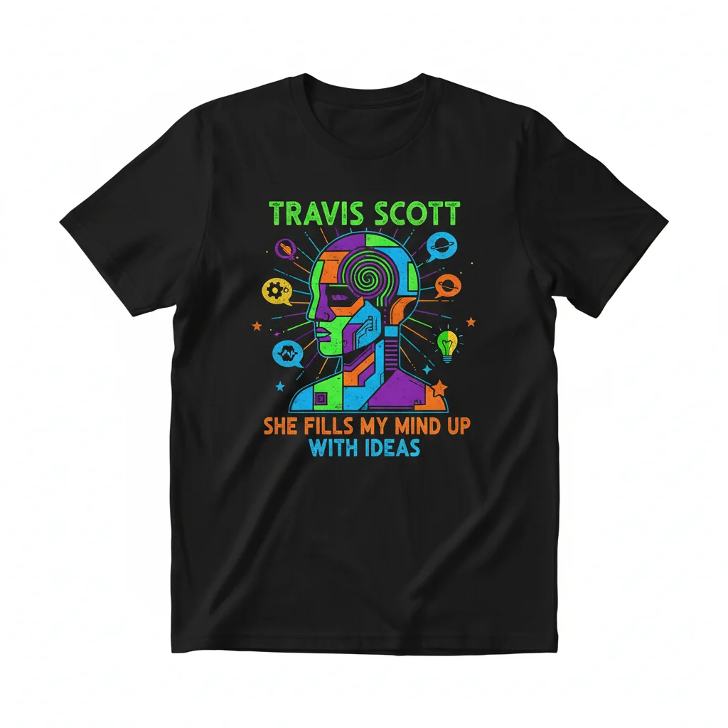 Travis Scott 'She Fills My Mind Up With Ideas' Essential T-Shirt - Premium Cotton Graphic Tee