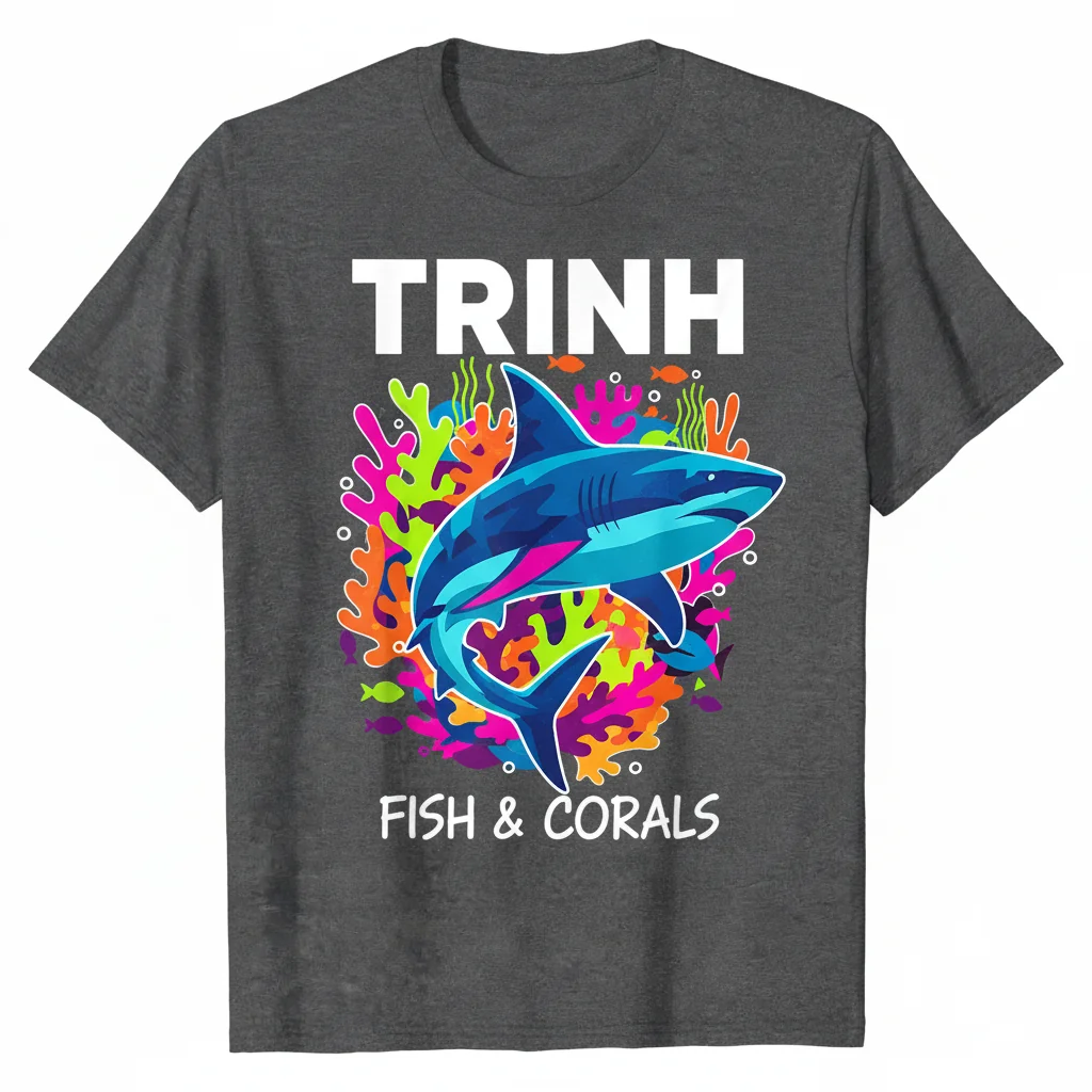Trinh Fish & Corals: Shark Logo Essential Tee