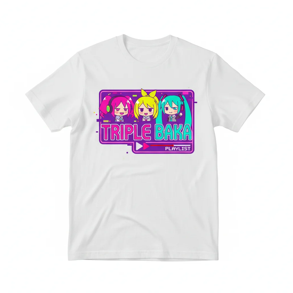 VOCALOID "Triple Baka" Kasane Teto, Akita Neru & Hatsune Miku Playlist Song Sticker Essential T-Shirt
