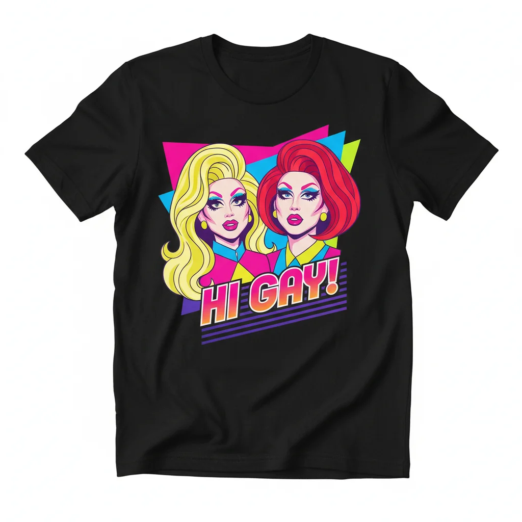 Trixie and Katya Hi Gay Essential T-Shirt - Premium Ring-Spun Cotton Tee