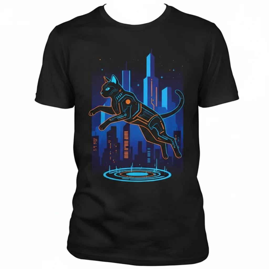 Tron Cat Essential T-Shirt - Comfortable Cotton Tee for Fans
