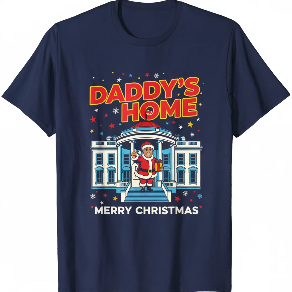 TRUMP DADDY’S HOME. MERRY CHRISTMAS. Iconic Holiday Tee.