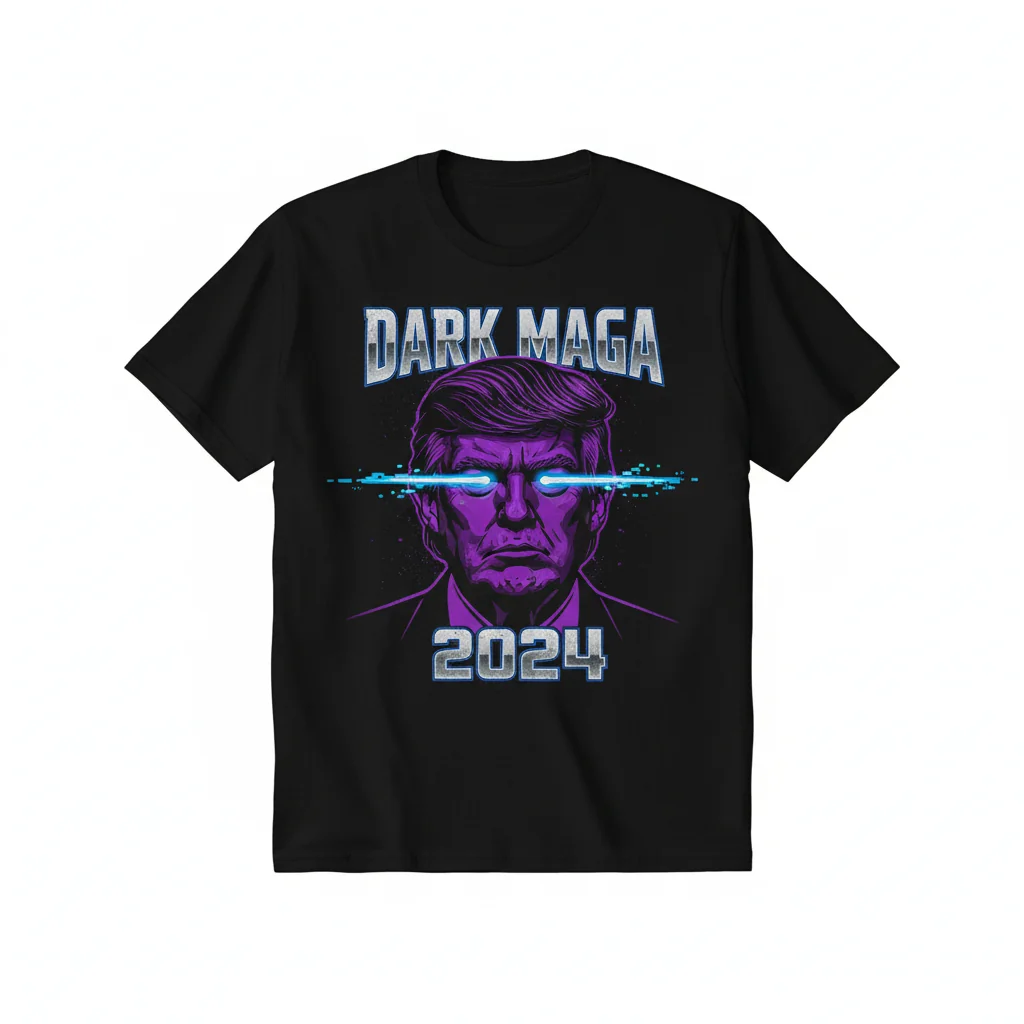 Trump Dark Maga Laser Eyes T-Shirt - Bold Political Statement Tee