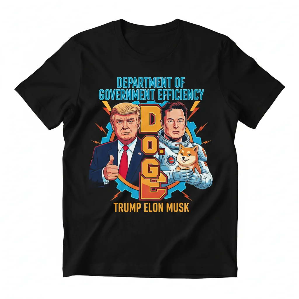 D.O.G.E. Department Of Government Efficiency T-Shirt | Trump & Elon Musk Parody Tee